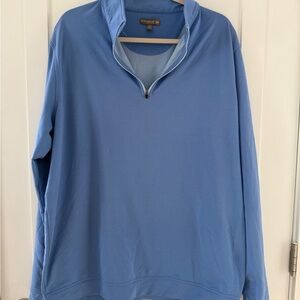 Peter Millar Crown Sport Sky Blue 1/4 Zip Pullover Sport Golf XL